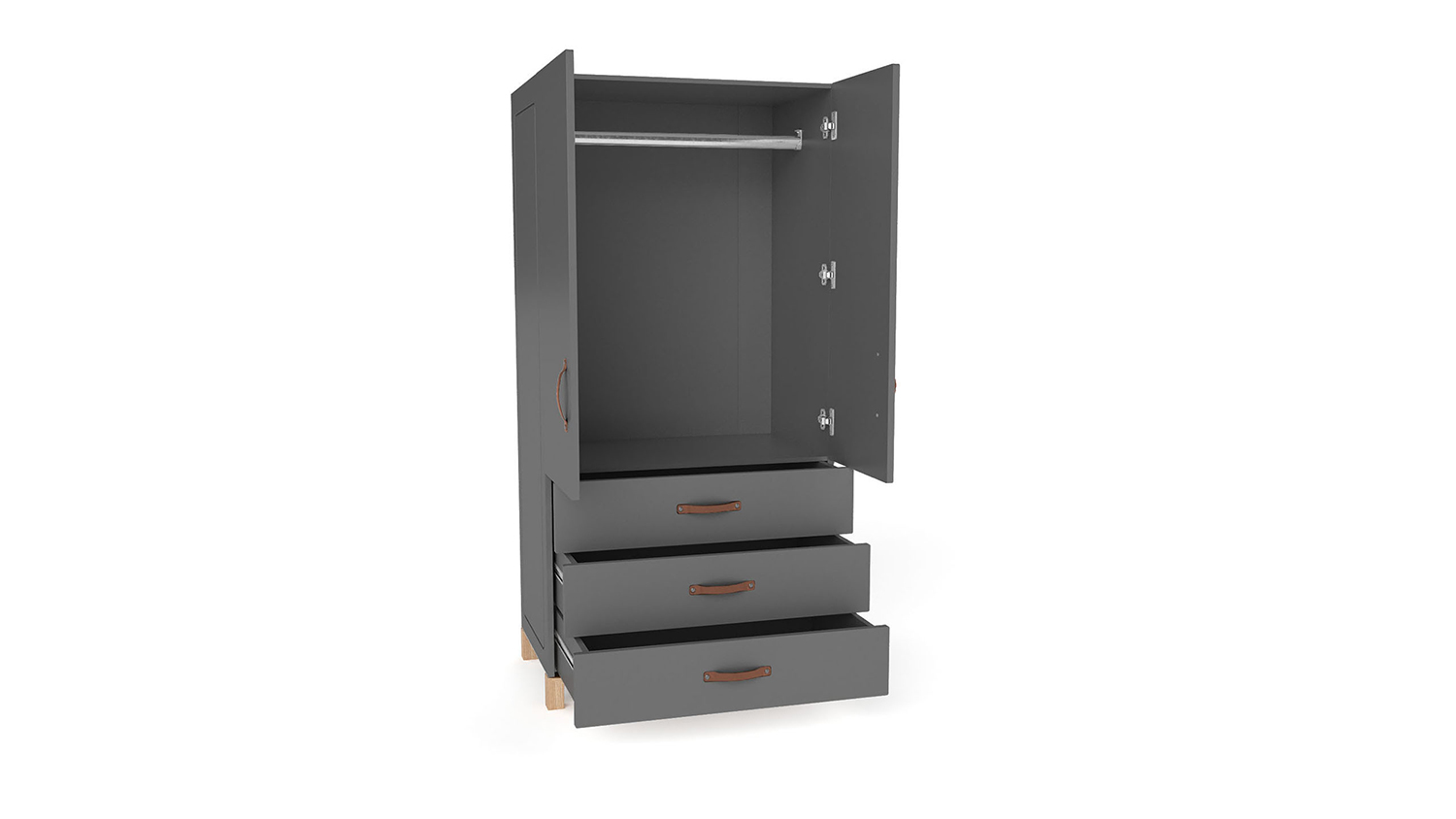 Kleiderschrank Cory, Anthrazit