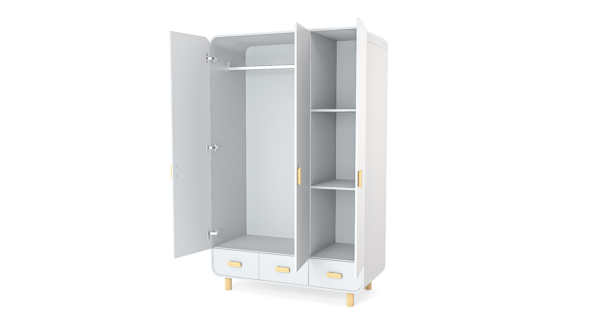 Kleiderschrank Katja, 3-türig