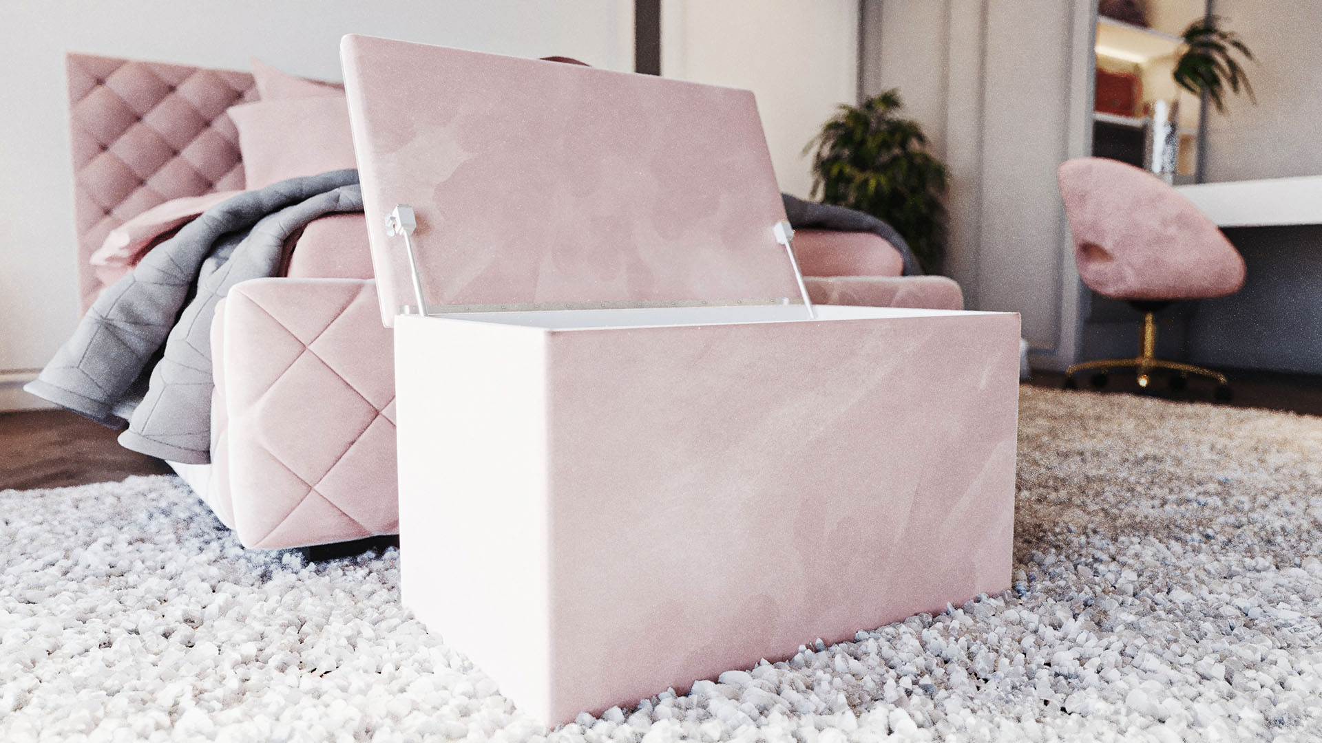 Set: Sofabett Vilena mit Spielzeugkiste Vali