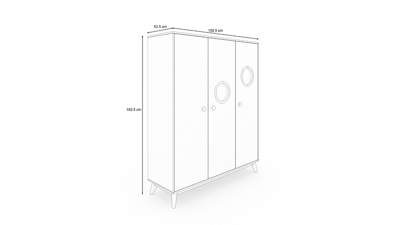 Kleiderschrank Lea, 3-türig