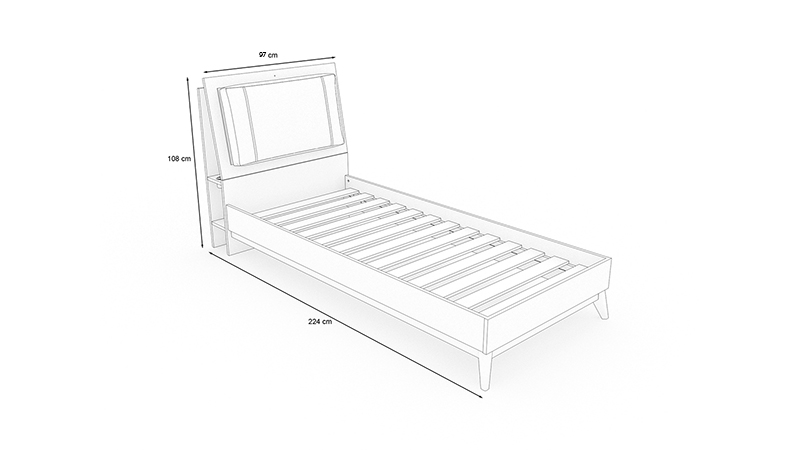 Jugendbett Luca (Mit LED und USB-Port)