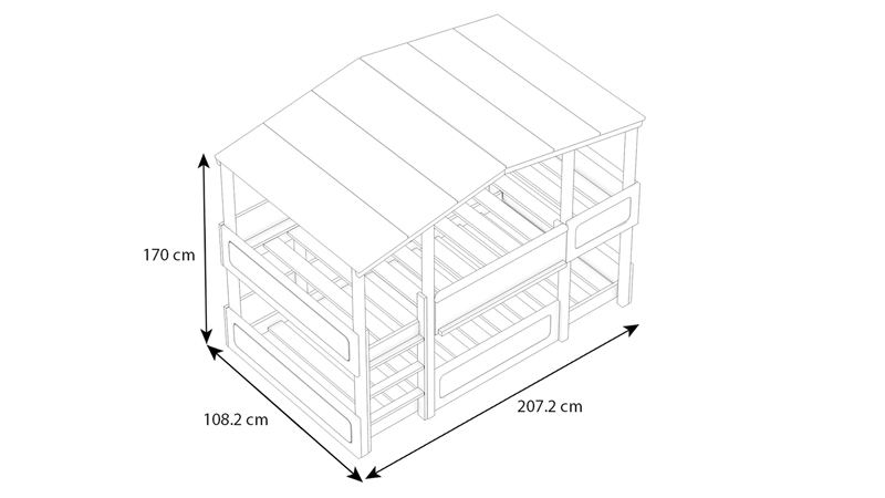Kinderzimmer Set 4-teilig Cory mit Etagenbett, Anthrazit