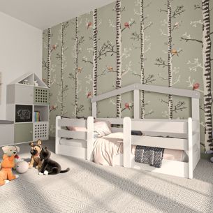 My House Montessori Bett Weiß/Grau