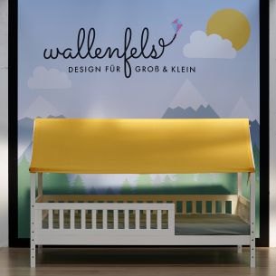 Betthimmel Moutarde / Senfgelb kurz geschnitten für Hausbett Lilly, Maya & Sara (90 x 200cm)