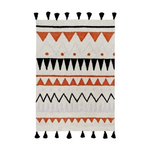 Waschbarer Teppich Azteca Natur Terrakotta