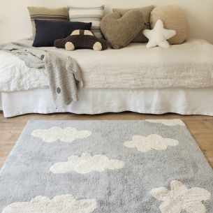 Waschbarer Teppich Wolken Grau