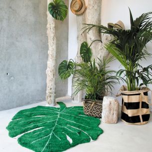 Waschbarer Teppich Monstera Blatt