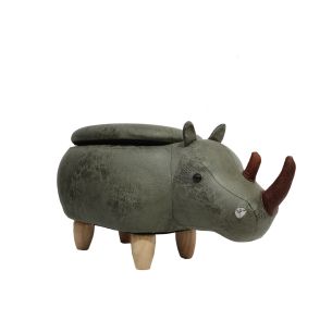 MyAnimalCube Sitzhocker mit Stauraumfach Nashorn Nils grün