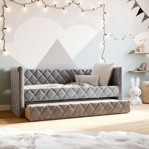 Sofabett Vilena in Grau, 90 x 200 cm