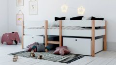 Kojenbett Finn weiß mit Schubkästen
