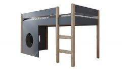 Hochbett Finn grau 90x200cm