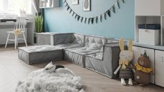 MyColorCube Kinder-Sofa Set F grau 5-teilig