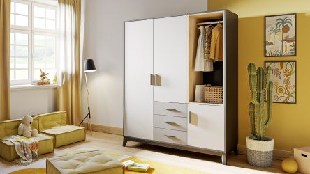 Kleiderschrank Luca, 3-türig