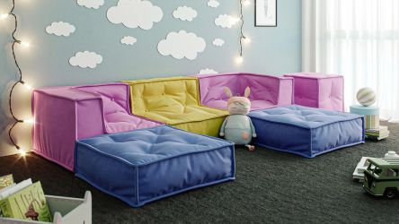 MyColorCube Kinder-Sofa Set B bunt 6-teilig