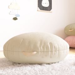 rundes Sitzkissen, creme