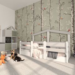 My House Montessori Bett Weiß/Grau
