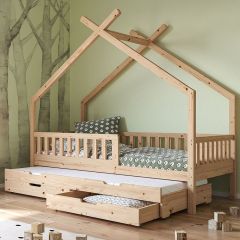 Hausbett Clara, natur (inkl. Gästebett u. Bettkästen)