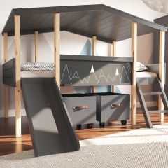 Hausbett Cory Anthrazit / Kiefer (Limited Edition)