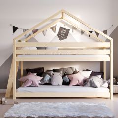 Etagenbett Lara mit Leiter seitlich natur