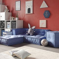 MyColorCube Kinder-Sofa Set C blau 4-teilig