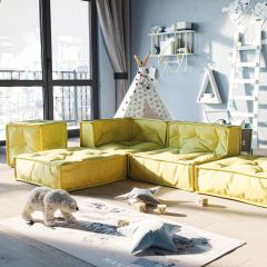MyColorCube Kinder-Sofa Set E gelb 5-teilig