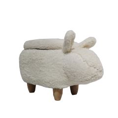 MyAnimalCube Sitzhocker mit Stauraumfach Hase Hanna weiß