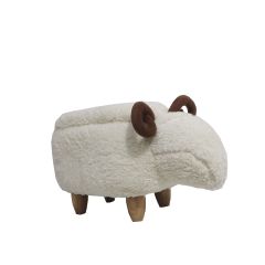 MyAnimalCube Sitzhocker mit Stauraumfach Schafbock Sammy weiß