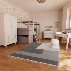 Kinderzimmer Set 5-teilig Noah Grau / Lina weiß