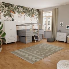 Kinderzimmer Set 4-teilig Noah Grau / Lina weiß