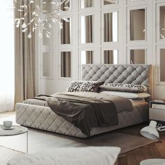 Polsterbett Viana Velour Grey 120x200cm