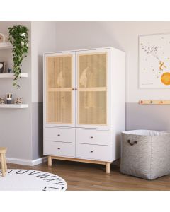 Kleiderschrank Bahia, weiß / natur