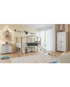 Kinderzimmer Set 7-teilig Cory mit Hausbett 90 x 200 cm