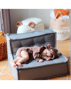 MyColorCube Kinder-Sofa Sitz grau