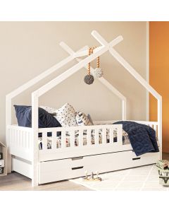 Hausbett Clara, weiß (inkl. Gästebett u. Bettkästen)