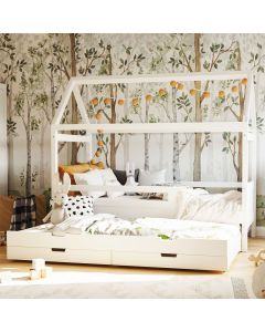 Hausbett Maya mit Gästebett und Bettkästen