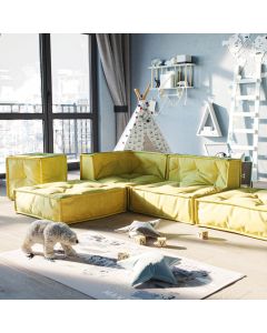 MyColorCube Kinder-Sofa Set E gelb 5-teilig