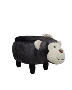 MyAnimalCube Sitzhocker mit Stauraumfach Affe Aki schwarz