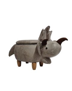 MyAnimalCube Sitzhocker mit Stauraumfach Dino Danny grau