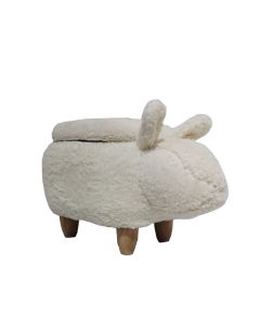 MyAnimalCube Sitzhocker mit Stauraumfach Hase Hanna weiß