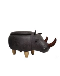 MyAnimalCube Sitzhocker mit Stauraumfach Nashorn Nils schwarz