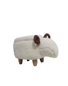 MyAnimalCube Sitzhocker mit Stauraumfach Schafbock Sammy weiß