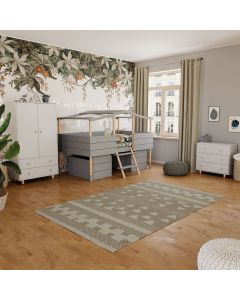 Kinderzimmer Set 4-teilig Noah Grau / Lina weiß
