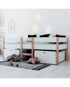Kojenbett Finn weiß mit Schubkästen