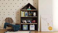 Hausregal Karl, grau / natur