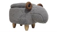 MyAnimalCube Sitzhocker mit Stauraumfach Schafbock Sammy grau